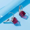 image:imageEVEVIC Austrian Crystal Cube Drop Leverback Earrings for Women  14K Rose GoldPlated HypoallergenicGeometric Cube EarringsCrystal Dangle StyleSecure Leverback ClosureGift for WomenRed