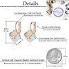 image:imageEVEVIC Austrian Crystal Cube Drop Leverback Earrings for Women  14K Rose GoldPlated HypoallergenicGeometric Cube EarringsCrystal Dangle StyleSecure Leverback ClosureGift for WomenAurora Boreali