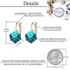 image:imageEVEVIC Austrian Crystal Cube Drop Leverback Earrings for Women  14K Rose GoldPlated HypoallergenicGeometric Cube EarringsCrystal Dangle StyleSecure Leverback ClosureGift for WomenEmerald