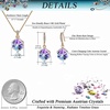 image:imageEVEVIC Austrian Crystal Cube Pendant Necklace and Earrings Set for Women  14K GoldPlated FinishMatching Jewelry SetGeometric Cube PendantCrystal Dangle EarringsJewelry GiftVitrail Light Rose Goldtone