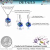 image:imageEVEVIC Austrian Crystal Cube Pendant Necklace and Earrings Set for Women  14K GoldPlated FinishMatching Jewelry SetGeometric Cube PendantCrystal Dangle EarringsJewelry GiftBlue CrystalSilvertone