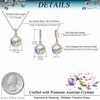 image:imageEVEVIC Austrian Crystal Cube Pendant Necklace and Earrings Set for Women  14K GoldPlated FinishMatching Jewelry SetGeometric Cube PendantCrystal Dangle EarringsJewelry GiftAurora Borealis