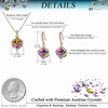 image:imageEVEVIC Austrian Crystal Cube Pendant Necklace and Earrings Set for Women  14K GoldPlated FinishMatching Jewelry SetGeometric Cube PendantCrystal Dangle EarringsJewelry GiftRainbow Crystal Rose Goldtone