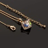 image:imageEVEVIC Austrian Crystal Cube Pendant Necklace and Earrings Set for Women  14K GoldPlated FinishMatching Jewelry SetGeometric Cube PendantCrystal Dangle EarringsJewelry GiftRainbow Crystal Rose Goldtone