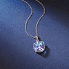 image:imageEVEVIC Austrian Crystal Cube Pendant Necklace and Earrings Set for Women  14K GoldPlated FinishMatching Jewelry SetGeometric Cube PendantCrystal Dangle EarringsJewelry GiftAurora Borealis