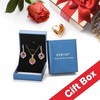 image:imageEVEVIC Austrian Crystal Cube Pendant Necklace and Earrings Set for Women  14K GoldPlated FinishMatching Jewelry SetGeometric Cube PendantCrystal Dangle EarringsJewelry GiftVitrail Light Rose Goldtone