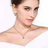 image:imageEVEVIC Austrian Crystal Cube Pendant Necklace and Earrings Set for Women  14K GoldPlated FinishMatching Jewelry SetGeometric Cube PendantCrystal Dangle EarringsJewelry GiftVitrail Light Rose Goldtone