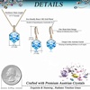 image:imageEVEVIC Austrian Crystal Cube Pendant Necklace and Earrings Set for Women  14K GoldPlated FinishMatching Jewelry SetGeometric Cube PendantCrystal Dangle EarringsJewelry GiftAquamarine Crystal Rose Goldtone