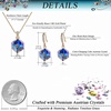 image:imageEVEVIC Austrian Crystal Cube Pendant Necklace and Earrings Set for Women  14K GoldPlated FinishMatching Jewelry SetGeometric Cube PendantCrystal Dangle EarringsJewelry GiftBlue Crystal Rose Goldtone
