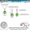 image:imageEVEVIC Austrian Crystal Cube Pendant Necklace and Earrings Set for Women  14K GoldPlated FinishMatching Jewelry SetGeometric Cube PendantCrystal Dangle EarringsJewelry GiftGreen Crystal Rose Goldtone