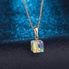 image:imageEVEVIC Austrian Crystal Cube Pendant Necklaces for Women 14K Gold Plated Hypoallergenic Dainty JewelryAurora Borealis