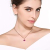 image:imageEVEVIC Austrian Crystal Cube Pendant Necklaces for Women 14K Gold Plated Hypoallergenic Dainty JewelryFuchsia