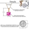 image:imageEVEVIC Austrian Crystal Cube Pendant Necklaces for Women 14K Gold Plated Hypoallergenic Dainty JewelryFuchsia