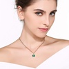 image:imageEVEVIC Austrian Crystal Cube Pendant Necklaces for Women 14K Gold Plated Hypoallergenic Dainty JewelryGreen