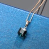 image:imageEVEVIC Austrian Crystal Cube Pendant Necklaces for Women 14K Gold Plated Hypoallergenic Dainty JewelryGreen