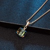 image:imageEVEVIC Austrian Crystal Cube Pendant Necklaces for Women 14K Gold Plated Hypoallergenic Dainty JewelryRainbow