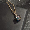 image:imageEVEVIC Austrian Crystal Cube Pendant Necklaces for Women 14K Gold Plated Hypoallergenic Dainty JewelryRainbow