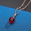 image:imageEVEVIC Austrian Crystal Cube Pendant Necklaces for Women 14K Gold Plated Hypoallergenic Dainty JewelryRed