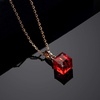image:imageEVEVIC Austrian Crystal Cube Pendant Necklaces for Women 14K Gold Plated Hypoallergenic Dainty JewelryRed