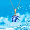 image:imageEVEVIC Austrian Crystal Cube Pendant Necklaces for Women 14K Gold Plated Hypoallergenic Dainty JewelrySapphire