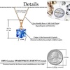 image:imageEVEVIC Austrian Crystal Cube Pendant Necklaces for Women 14K Gold Plated Hypoallergenic Dainty JewelrySapphire