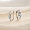 image:imageEVEVIC Austrian Crystal Earrings Leverback Drop Earrings for Women 14K White Gold Plated Pave Earrings Hypoallergenic Jewelry GiftAquamarine