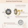 image:imageEVEVIC Austrian Crystal Flower Clip on Earrings for Women Trendy14K Gold Plated Hypoallergenic Non Pierced Sunflower Earrings Jewelry GiftBlue