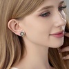 image:imageEVEVIC Austrian Crystal Flower Clip on Earrings for Women Trendy14K Gold Plated Hypoallergenic Non Pierced Sunflower Earrings Jewelry GiftBlue