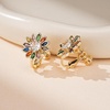 image:imageEVEVIC Austrian Crystal Flower Clip on Earrings for Women Trendy14K Gold Plated Hypoallergenic Non Pierced Sunflower Earrings Jewelry GiftColorful