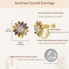 image:imageEVEVIC Austrian Crystal Flower Clip on Earrings for Women Trendy14K Gold Plated Hypoallergenic Non Pierced Sunflower Earrings Jewelry GiftColorful
