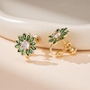 image:imageEVEVIC Austrian Crystal Flower Clip on Earrings for Women Trendy14K Gold Plated Hypoallergenic Non Pierced Sunflower Earrings Jewelry GiftGreen
