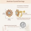 image:imageEVEVIC Austrian Crystal Flower Clip on Earrings for Women Trendy14K Gold Plated Hypoallergenic Non Pierced Sunflower Earrings Jewelry GiftPink