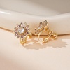 image:imageEVEVIC Austrian Crystal Flower Clip on Earrings for Women Trendy14K Gold Plated Hypoallergenic Non Pierced Sunflower Earrings Jewelry GiftPink