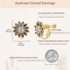 image:imageEVEVIC Austrian Crystal Flower Clip on Earrings for Women Trendy14K Gold Plated Hypoallergenic Non Pierced Sunflower Earrings Jewelry GiftPurple