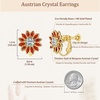 image:imageEVEVIC Austrian Crystal Flower Clip on Earrings for Women Trendy14K Gold Plated Hypoallergenic Non Pierced Sunflower Earrings Jewelry GiftRed