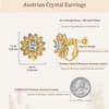 image:imageEVEVIC Austrian Crystal Flower Clip on Earrings for Women Trendy14K Gold Plated Hypoallergenic Non Pierced Sunflower Earrings Jewelry GiftYellow