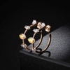 image:imageEVEVIC Austrian Crystal Half Hoop Earrings for Women14K Rose Gold Plated  Austrian crystal sculpted halfhoop silhouette 14K rose gold plated brass sparkling CZ accents pushback postsYellow Gold Main Crystal