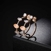image:imageEVEVIC Austrian Crystal Half Hoop Earrings for Women14K Rose Gold Plated  Austrian crystal sculpted halfhoop silhouette 14K rose gold plated brass sparkling CZ accents pushback postsPink Opal Main Crystal