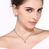 image:imageEVEVIC Austrian Crystal Halo Heart Pendant Necklace Earrings for Women 14K Gold Plated Hypoallergenic Jewelry SetTanzanite