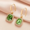image:imageEVEVIC Austrian Crystal Halo Octagon Pendant Necklaces Earrings Set for Women 14K Gold Plated Fashion Dainty Hypoallergenic Jewelry Sets Fern Green