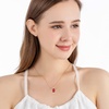 image:imageEVEVIC Austrian Crystal Halo Octagon Pendant Necklaces Earrings Set for Women 14K Gold Plated Fashion Dainty Hypoallergenic Jewelry Sets Red