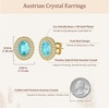 image:imageEVEVIC Austrian Crystal Halo Oval Stud Earrings for Women Trendy14k Gold Plated Hypoallergenic Earring Jewelry GiftAquamarine