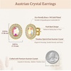 image:imageEVEVIC Austrian Crystal Halo Oval Stud Earrings for Women Trendy14k Gold Plated Hypoallergenic Earring Jewelry GiftAurora Borealis