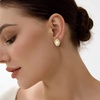 image:imageEVEVIC Austrian Crystal Halo Oval Stud Earrings for Women Trendy14k Gold Plated Hypoallergenic Earring Jewelry GiftAurora Borealis
