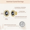 image:imageEVEVIC Austrian Crystal Halo Oval Stud Earrings for Women Trendy14k Gold Plated Hypoallergenic Earring Jewelry GiftGreyBlack