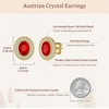 image:imageEVEVIC Austrian Crystal Halo Oval Stud Earrings for Women Trendy14k Gold Plated Hypoallergenic Earring Jewelry GiftRed