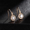 image:imageEVEVIC Austrian Crystal Halo Round Drop Dangle Earrings for Women 14K Gold Plated Hypoallergenic Earring Trendy Jewelry GiftsWhite Crystal Gold Tone
