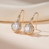 image:imageEVEVIC Austrian Crystal Halo Round Drop Dangle Earrings for Women 14K Gold Plated Hypoallergenic Earring Trendy Jewelry GiftsWhite Crystal Gold Tone