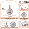 image:imageEVEVIC Austrian Crystal Halo Round Drop Dangle Earrings for Women 14K Gold Plated Hypoallergenic Earring Trendy Jewelry GiftsWhite Crystal Gold Tone