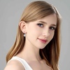 image:imageEVEVIC Austrian Crystal Halo Round Drop Dangle Earrings for Women 14K Gold Plated Hypoallergenic Earring Trendy Jewelry GiftsWhite Crystal Silver Tone